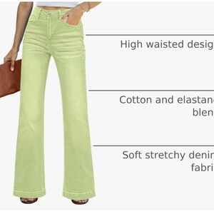 Chic Lime Flare Jeans for Women